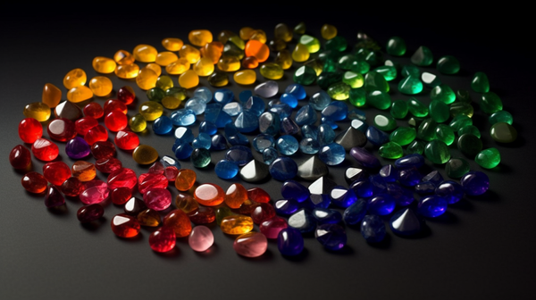 Color Spectrum with various gemstones
