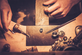 Jewellery work at a bench