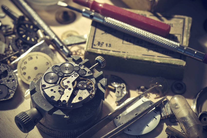 Watch tools on a workbench