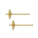 14ct Gold 5mm Cup Peg + Post Stud Earrings