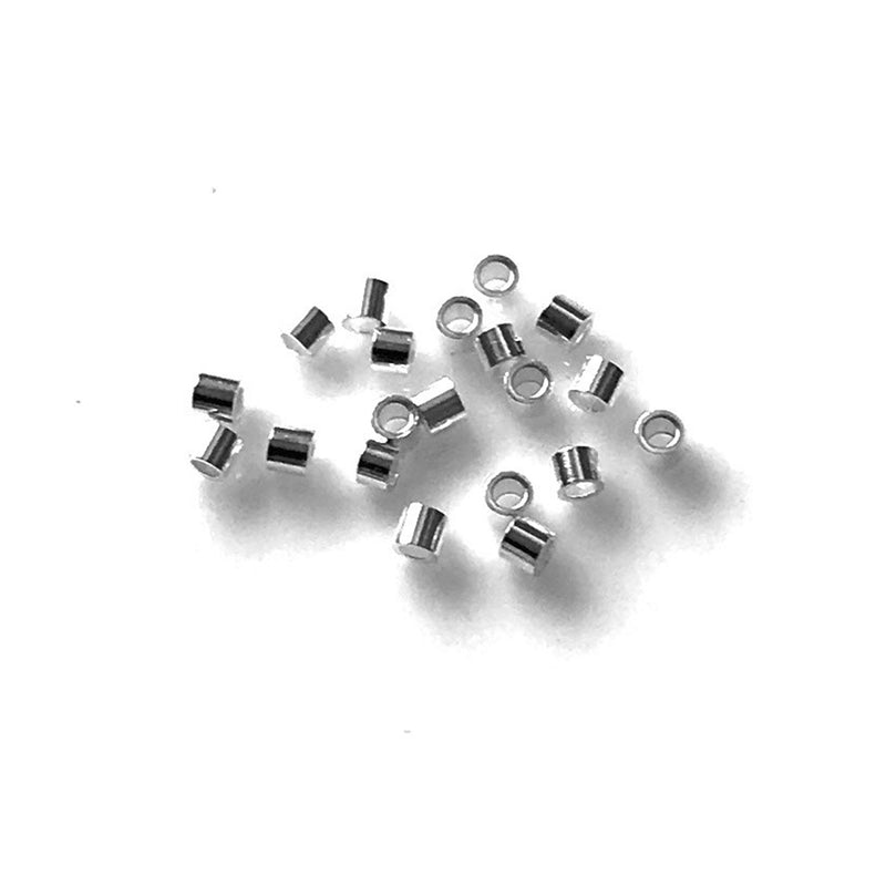 20 Sterling Silver Crimp Tubes measuring 1.1mm x 1mm x 0.8mm in size