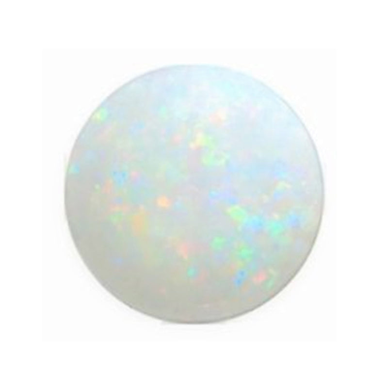 Opal 3.75mm Round Cabochon Cut Natural Standard White Gemstone on a white background