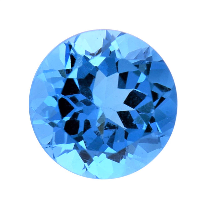 5.75mm Swiss Blue Topaz Round Cut Natural Gemstone