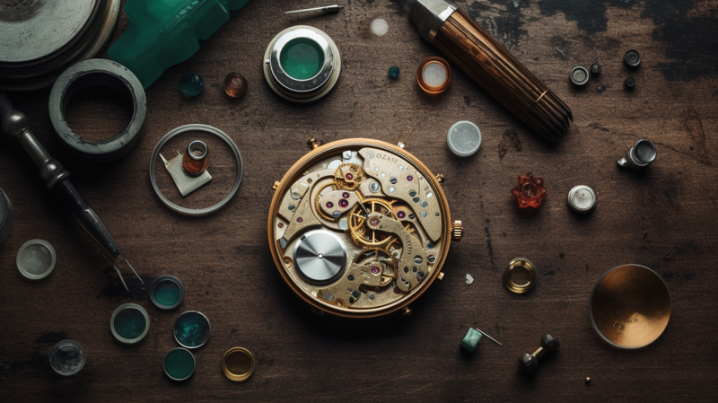 close-up of the 1940s vintage chronometer