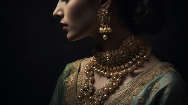 close-up of a traditional jewellery piece, highlighting its intricate design and craftsmanship