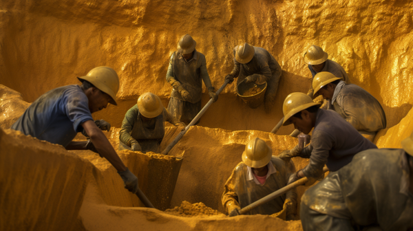Picture of miners at work