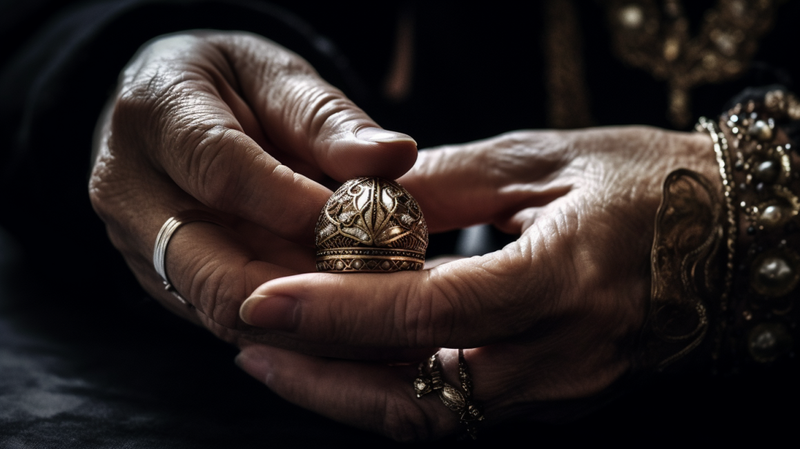 Hands Holding a Piece of Heirloom Jewellery