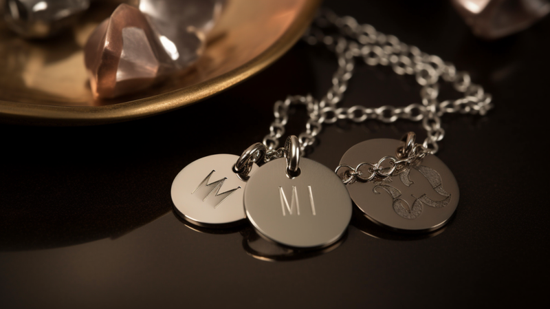 Personalized jewelry with initials or names.