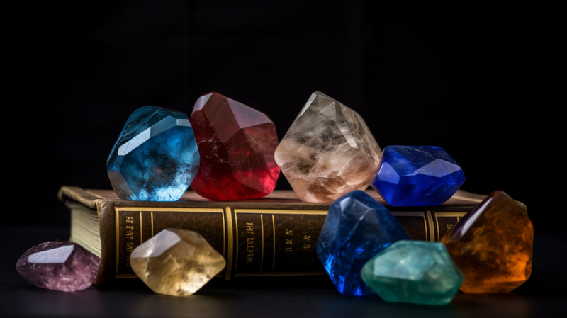 Gemstones, a gemmology book, and a certificate of authenticity, representing the value of knowledge in gemstone appreciation and purchase.