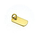 18ct Gold Plated Sterling Silver Dog Tag Pendant with 5mm Jump Ring 12mm x 7mm