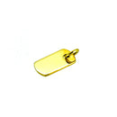 18ct Gold Plated Sterling Silver Dog Tag Pendant with 5mm Jump Ring 12mm x 7mm