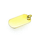 18ct Gold Vermeil Dog Tag Pendant with 5mm Jump Ring 22mm x 13mm