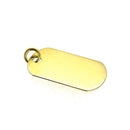 18ct Gold Vermeil Dog Tag Pendant with 5mm Jump Ring 22mm x 13mm
