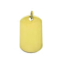 18ct Gold Vermeil Dog Tag Pendant with 5mm Jump Ring 22mm x 13mm