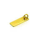 18ct Gold Vermeil Rectangle Tag Pendant with Jump Ring 20mm x 8mm
