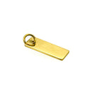 18ct Gold Vermeil Rectangle Tag Pendant with Jump Ring 20mm x 8mm