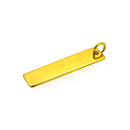 18ct Gold Vermeil Rectangle Tag Pendant with Jump Ring 30mm x 8mm