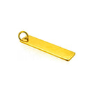 18ct Gold Vermeil Rectangle Tag Pendant with Jump Ring 30mm x 8mm