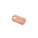 18ct Rose Gold Plated Sterling Silver Dog Tag Pendant Blank 12mm x 7mm