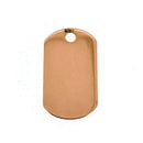 18ct Rose Gold Vermeil Dog Tag Pendant Blank 22mm x 13mm