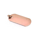 18ct Rose Gold Vermeil Dog Tag Pendant with 5mm Jump Ring 22mm x 13mm
