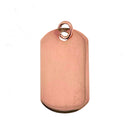 18ct Rose Gold Vermeil Dog Tag Pendant with 5mm Jump Ring 22mm x 13mm