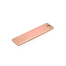 18ct Rose Gold Vermeil Rectangle Tag Pendant Blank 30mm x 8mm