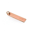18ct Rose Gold Vermeil Rectangle Tag Pendant with Jump Ring 30mm x 8mm