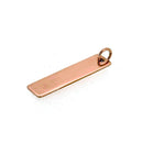 18ct Rose Gold Vermeil Rectangle Tag Pendant with Jump Ring 30mm x 8mm
