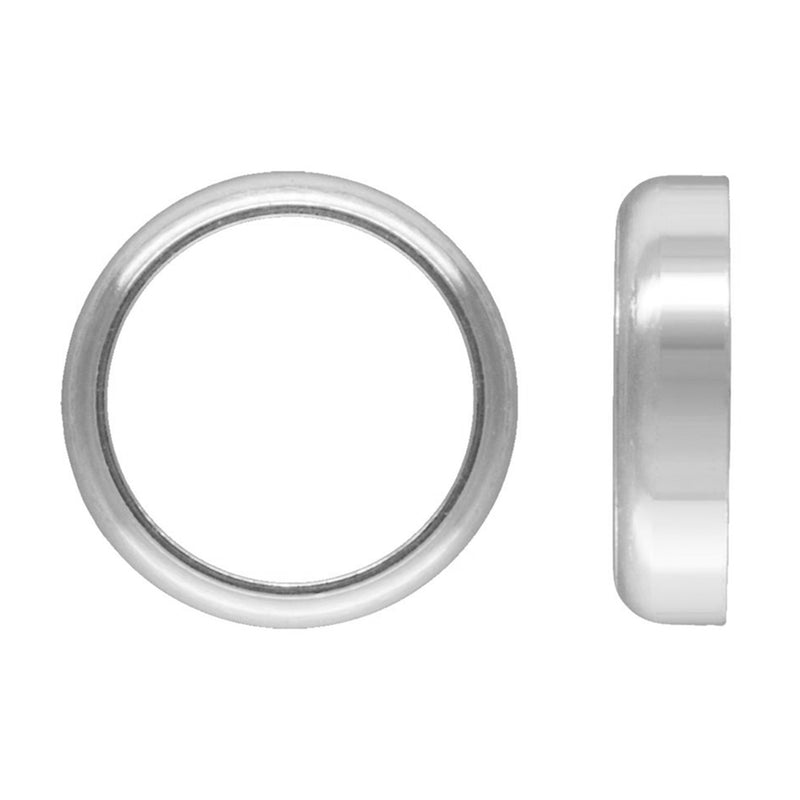Sterling Silver 4mm Round Tube Rounded Rubover Bezel Setting
