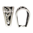 High-Quality Sterling Silver Fancy Pinch Bail Loop for Pendants - 12mm x 7mm