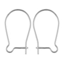 16mm Sterling Silver Kidney Ear Wires - Jewelry Earring Hooks
