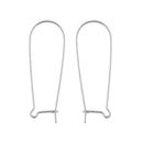 35mm Sterling Silver Kidney Ear Wires - Jewelry Earring Hooks
