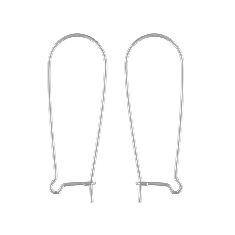 35mm Sterling Silver Kidney Ear Wires - Jewelry Earring Hooks