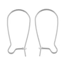 23.5mm Sterling Silver Kidney Ear Wires - Jewelry Earring Hooks