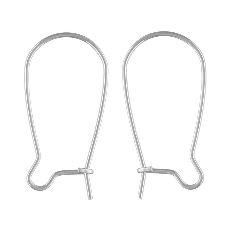 23.5mm Sterling Silver Kidney Ear Wires - Jewelry Earring Hooks