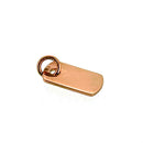 18ct Rose Gold Plated Sterling Silver Dog Tag Pendant with 5mm Jump Ring 12mm x 7mm