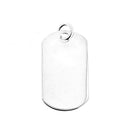 Sterling Silver Dog Tag Pendant with 5mm Jump Ring 22mm x 13mm