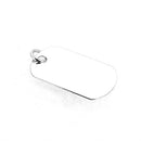 Sterling Silver Dog Tag Pendant with 5mm Jump Ring 22mm x 13mm