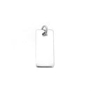 Sterling Silver Rectangle Tag Pendant with Jump Ring 20mm x 8mm