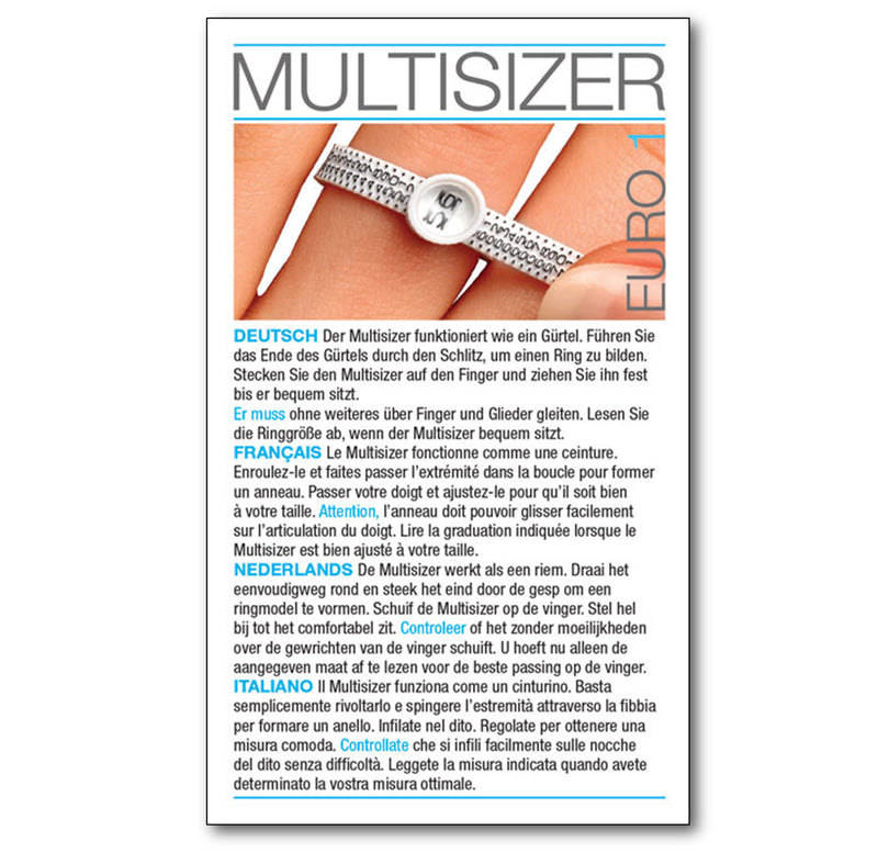 EURO Multisizer Ring Gauge - Accurately Measure Ring Sizes 40-76 x1