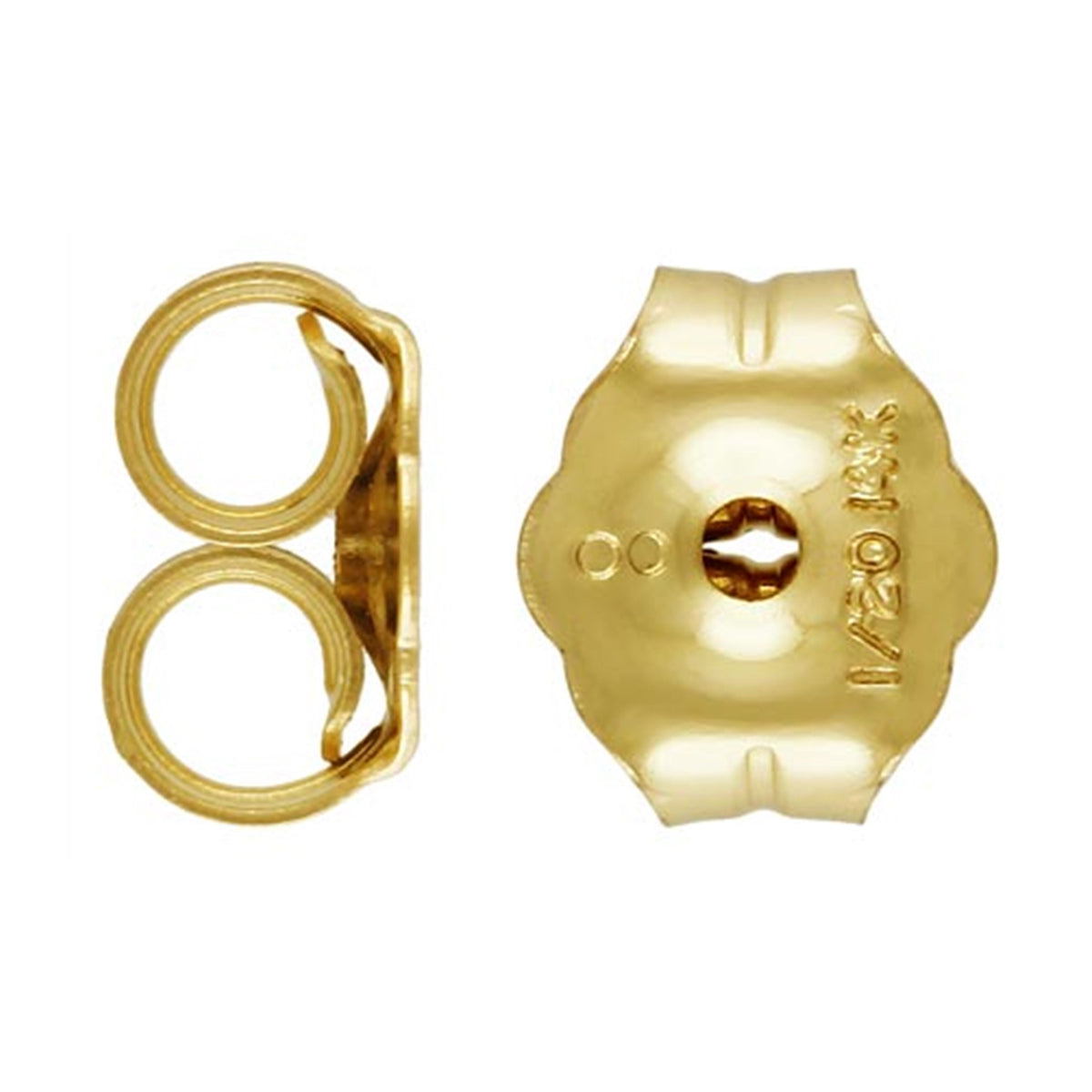 5mm Gold Plated Butterfly Earring Backs – Push Fit Scroll Findings (Pair)