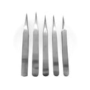 5-Piece Tweezers Set for Jewellery Making, Beading, and Watchmaking