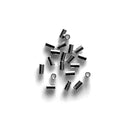 20-Pack of 1.1mm x 2mm x 0.8mm Sterling Silver Crimp Tubes on white background