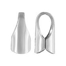 Sterling Silver Crimp On End Caps for 2mm Cord