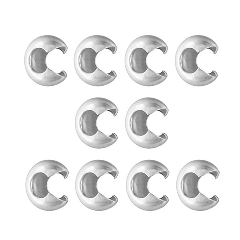 Sterling silver 2.5mm bead crimp covers for jewellery finishing