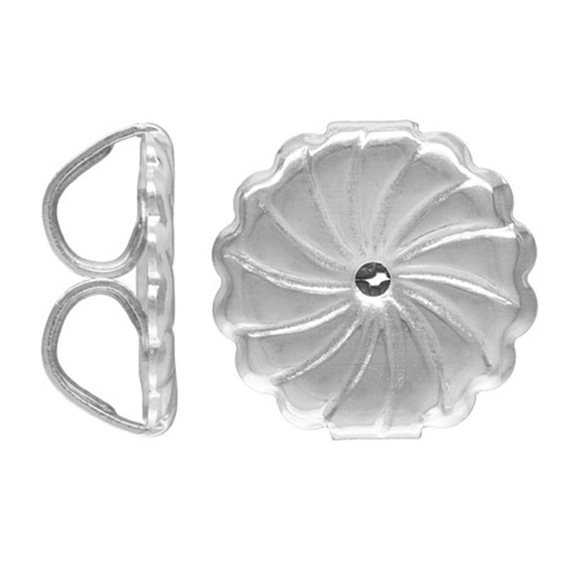 One Pair 9mm Sterling Silver Earring Butterfly Backs