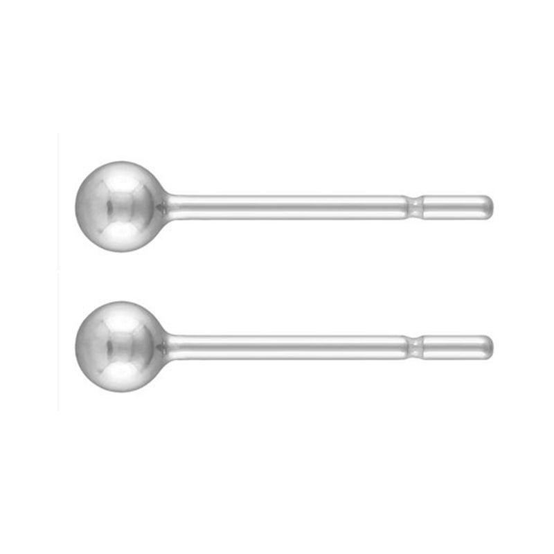 Sterling silver 3mm round ball stud earrings pair
