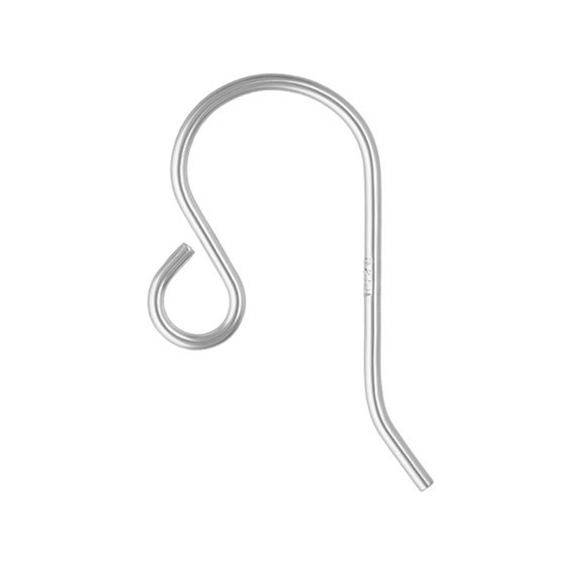 Sterling Silver French Earring 0.8mm Wire Loop Hooks on a white background
