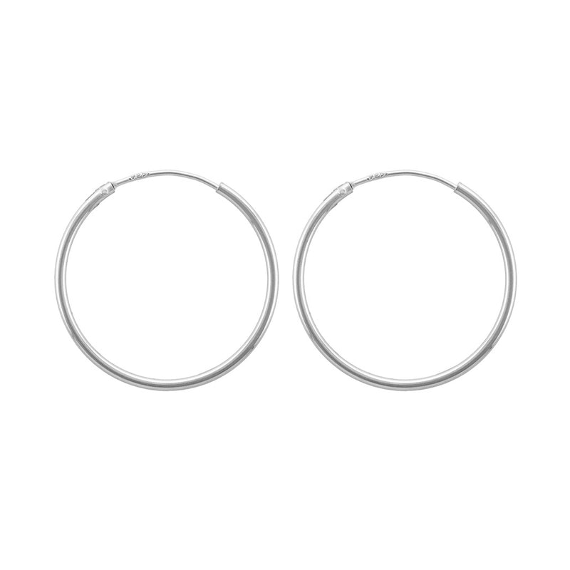 24mm Sterling Silver Hinged Hoops Sleeper Earrings on a white background